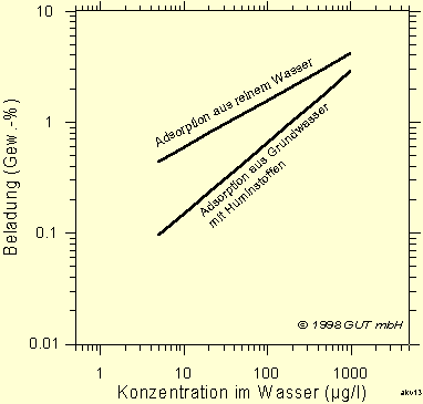 Adsorption-Isothermen von Trichlorethen