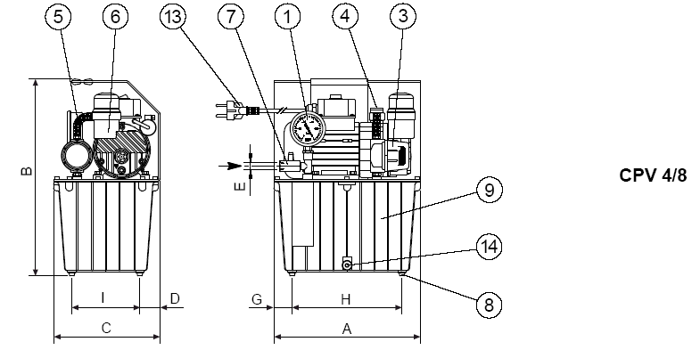 Zeichnung Vakuumpumpenanlage