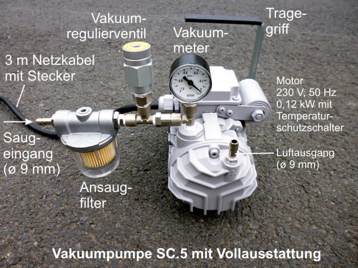 Ölfreie Vakuumpumpe 900H - 65L/min Industriepumpe Mit 98Kpa Unterdruck